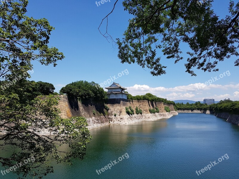 Japan Osaka Castle Walls Free Photos