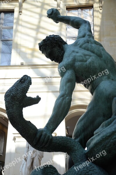 Statue Louvre Kill The Snake Greek Greek God