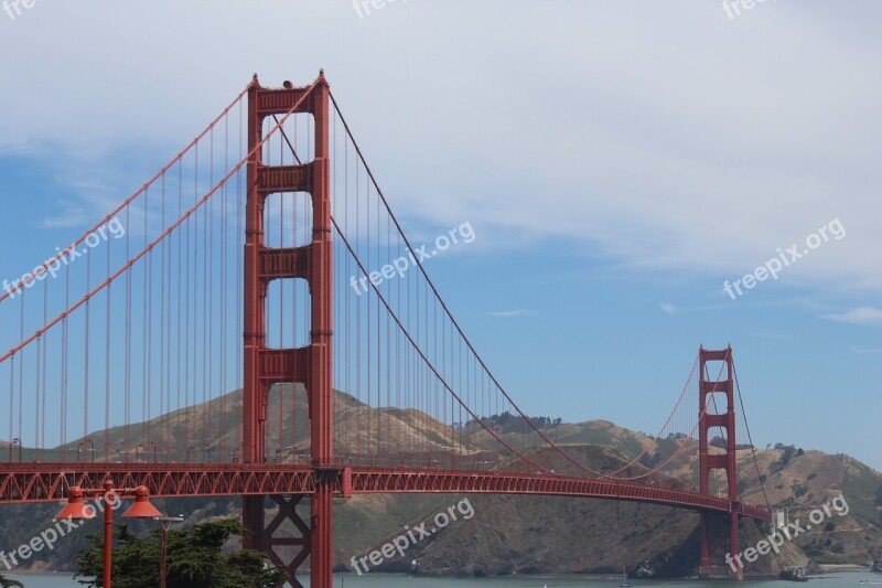 San Francisco Golden Gate Bridge Clouds Bridge Gate