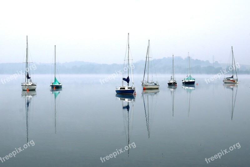 Sailboats Sails Yachts Lake Sailboat