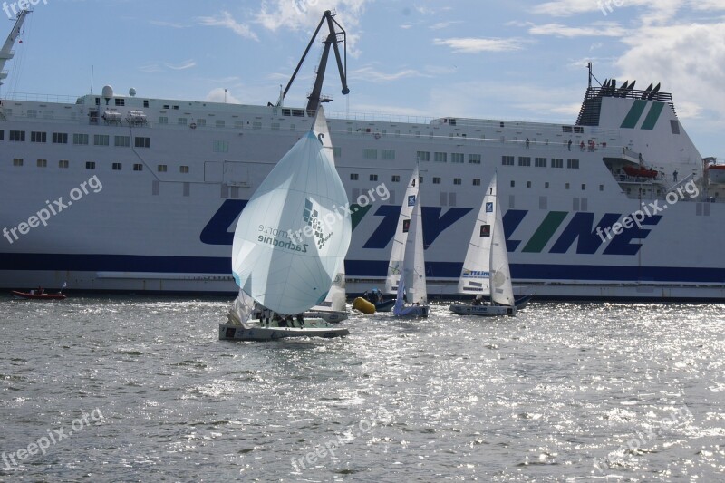 Sails Yacht Sea Ships Ferry