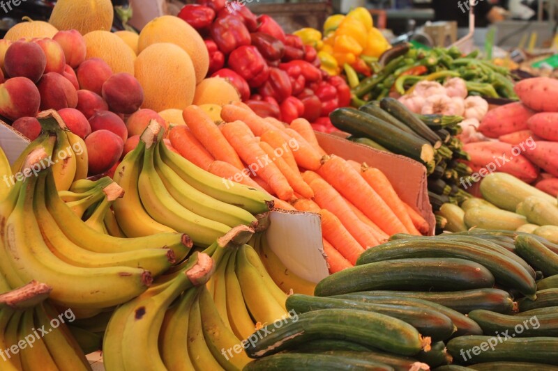 Fruits Banana Market Food Fresh