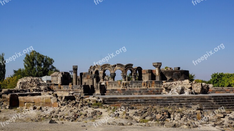 Cathedral Column Arch Ruin Historic