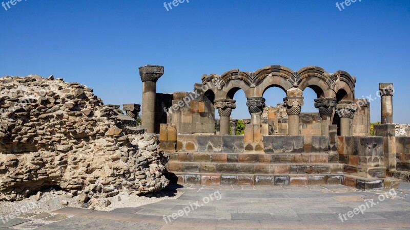 Cathedral Column Arch Ruin Historic