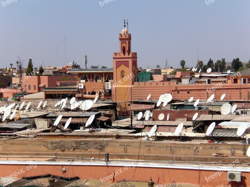 Building Roofs Satellite Dishes Watch Tv Morocco