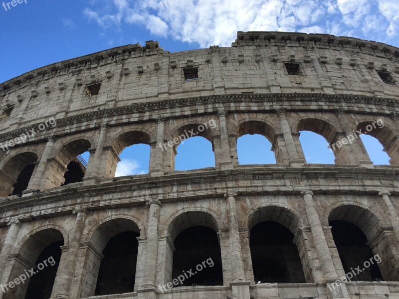 Colosseum Italia Trip Amphitheatre Free Photos