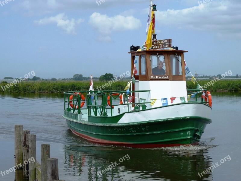 Transport Ferryboat Green Heart Netherlands Polder