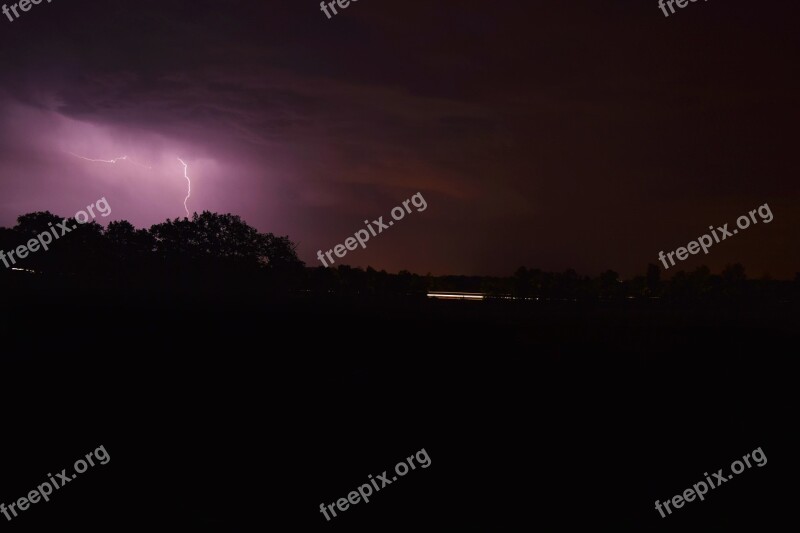 Storm Night Nocturne Lon Long Exposure