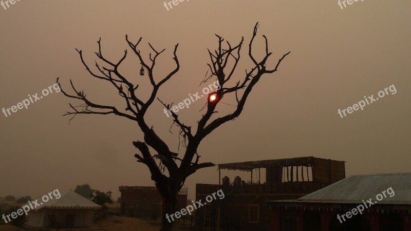 Sunset Desert Camp Rajasthan Scenic