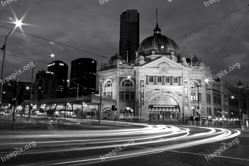 Night Architecture Melbourne Urban Cityscape