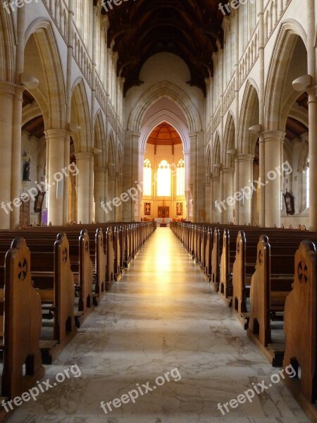 Church Aisle Pew Faith Christian