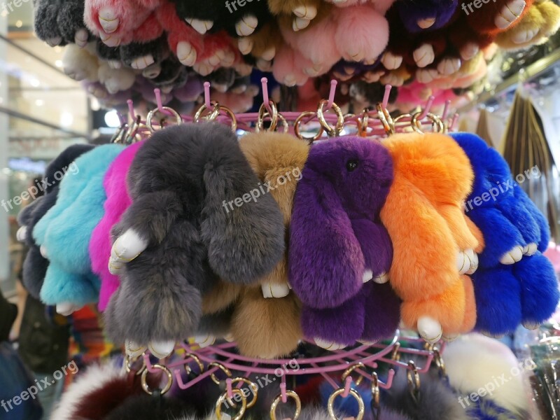 Stuffed Animal Bunny Fluffy Colorful Free Photos