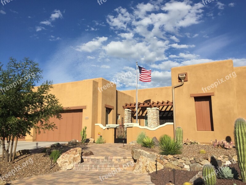 Sky Clouds Arizona Desert American Flag