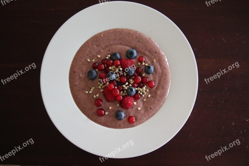 Raw Food Food Blueberries Flax Seed Pudding