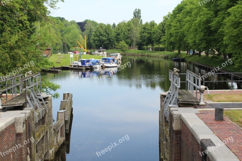 Floodgate Lock Water Germany Emden