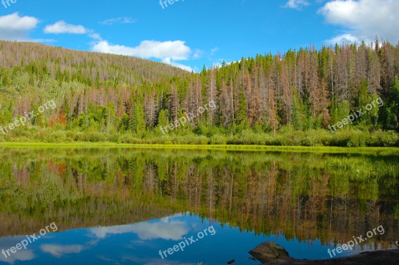 Lake Mountains Colorado Trees Mountain Lake