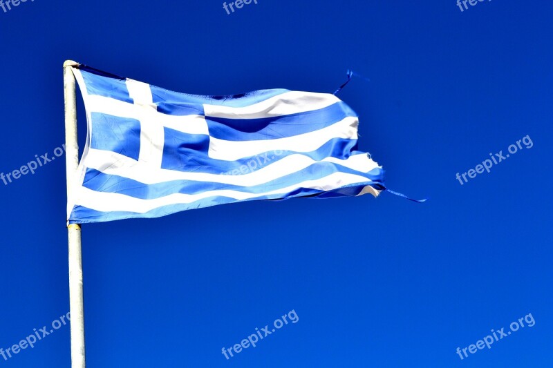 Greece Flag Greek Flag Wind Symbol