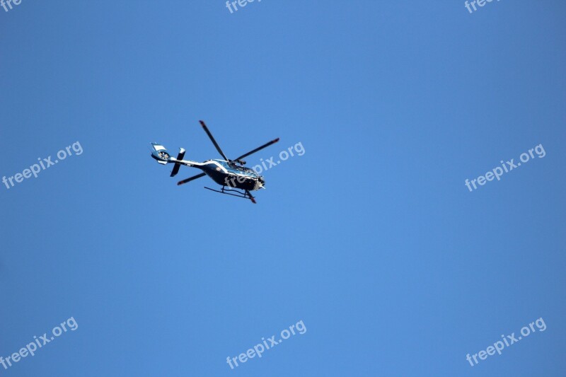 Helicopter Gendarmerie Flight Rescue Service National Gendarmerie