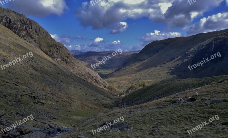 Lake District Mountains Cumbria Newlands Pass Landscape