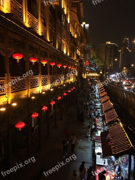 Journey Views Hongya Cave Market Asia