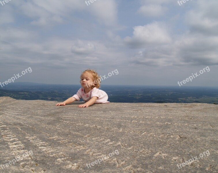 Child Girl Mountain Abyss Edge