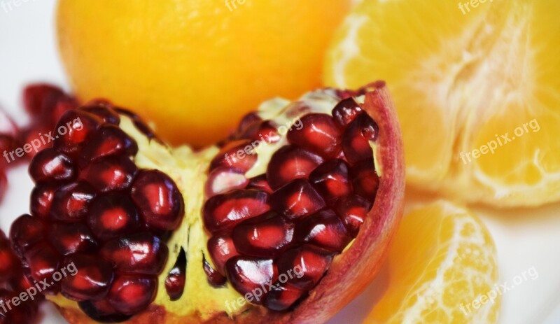 Pomegranate Mandarin Fruit Healthy Vitamins