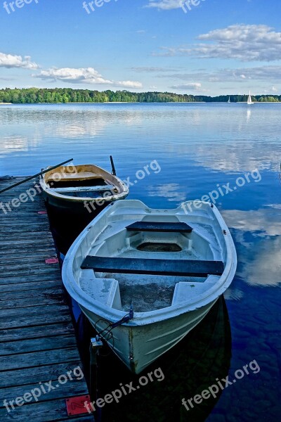 Jetty Boats Tranquility Moored Blue