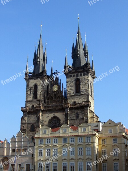 Prague Týn Church Church Steeples Tower Chapel