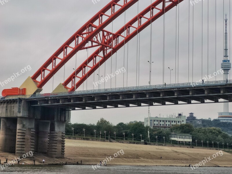 Riverside Bridge Hanjiang Wuhan Free Photos