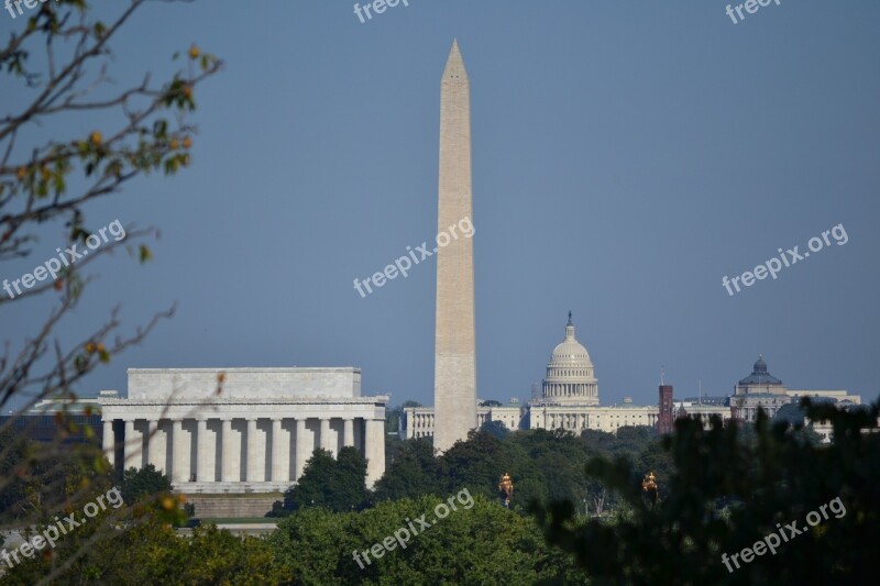 Washington Monuments Landmark America Usa