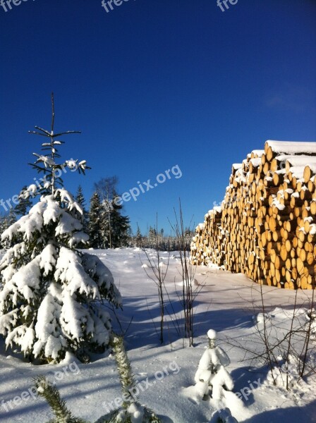 Snow Blue Air Blue Sky Finland