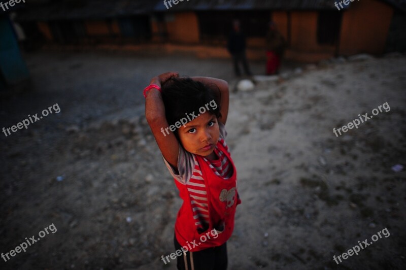 Nepal Child Village Portrait Nepalese