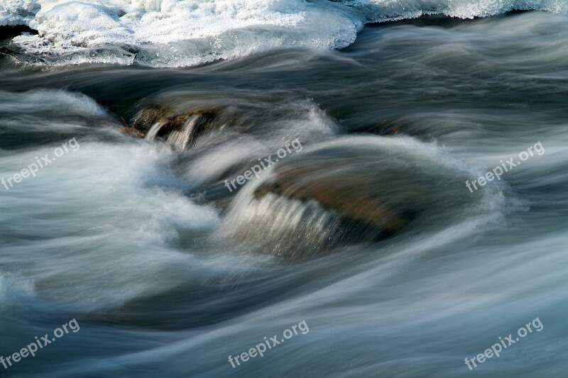 Ice On The Saale Frozen River Winter Ice Water