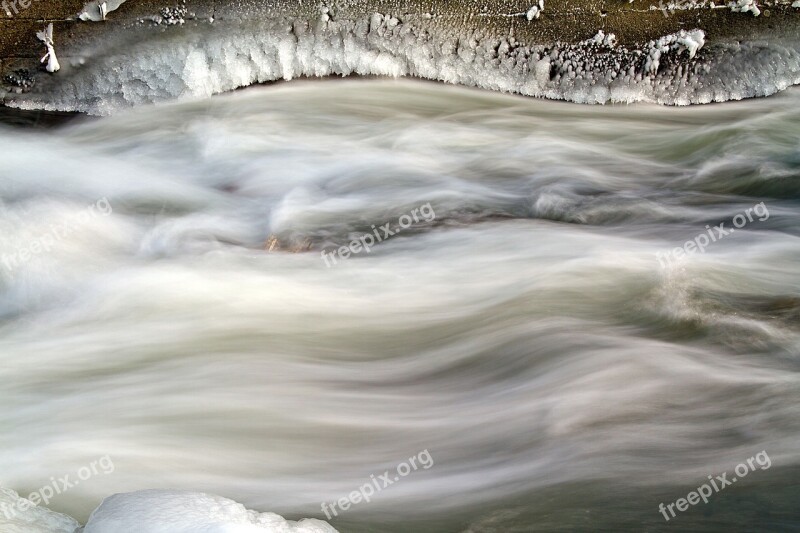 Ice On The Saale Frozen River Winter Ice Water