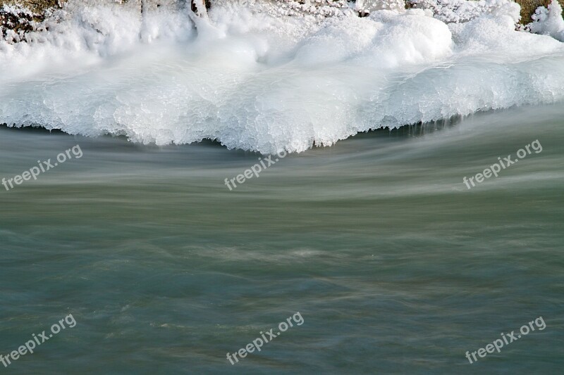 Ice On The Saale Frozen River Winter Ice Water