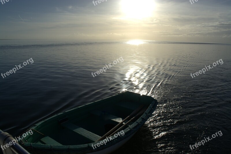 Sunset North Sea Protection Zone Sea Abendstimmung