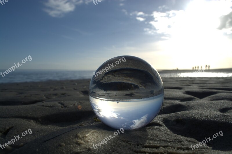 Globe Image Ball Glass Glass Ball Beach