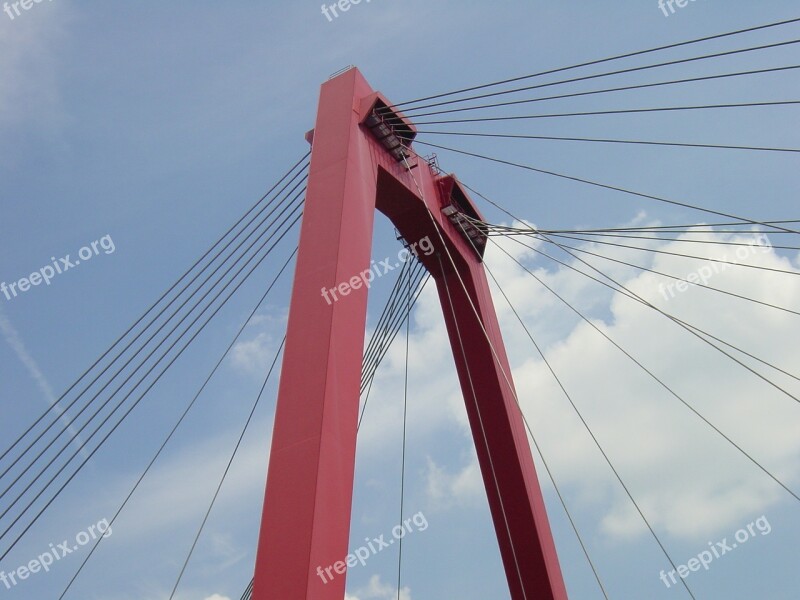 Rotterdam Willem Bridge Bridge Cable-stayed Bridge Free Photos