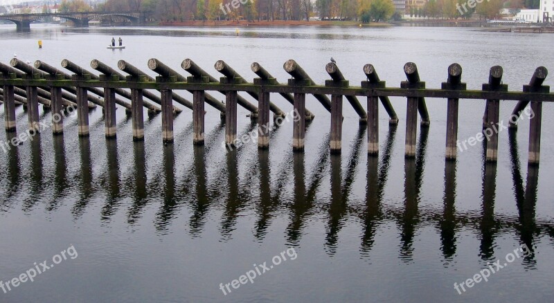 Water River Danube Wooden Beams Protection