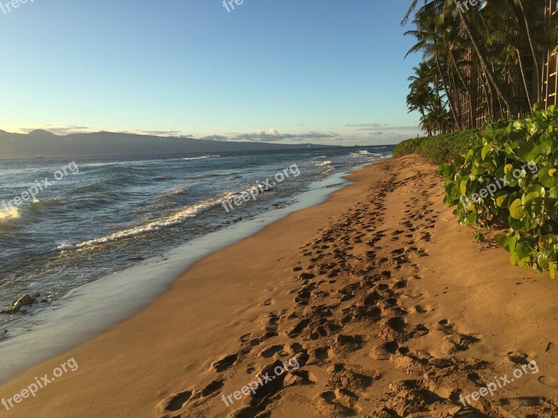 Footprints Sand Beach Travel Sea