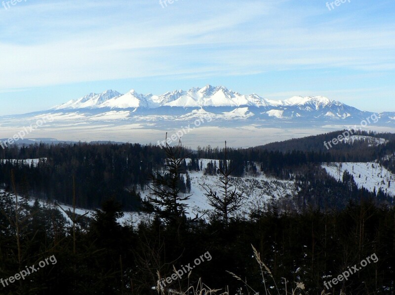 Slovakia Vysoké Tatry Winter Snow Country