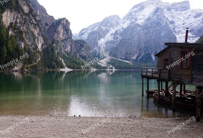 South Tyrol Prague Wildsee Alpine Mountains Nature