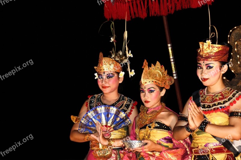 Bali Dancers Culture Symbolism Indonesian