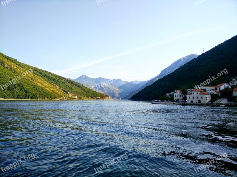 Kamenari Sea Morning Boka Kotorska Bay Nature