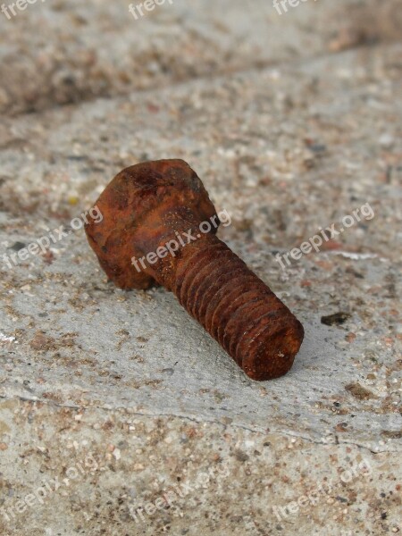 Screw Iron Rusty Old Screw Nut