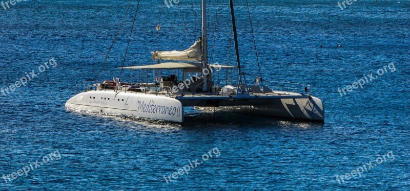 Catamaran Sea Blue Boat Vacation