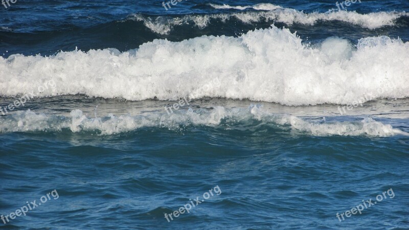 Wave Sea Blue Nature Beach