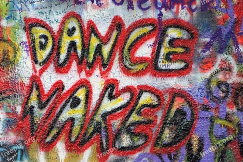 John Lennon Wall Prague Dance Naked Grafitti