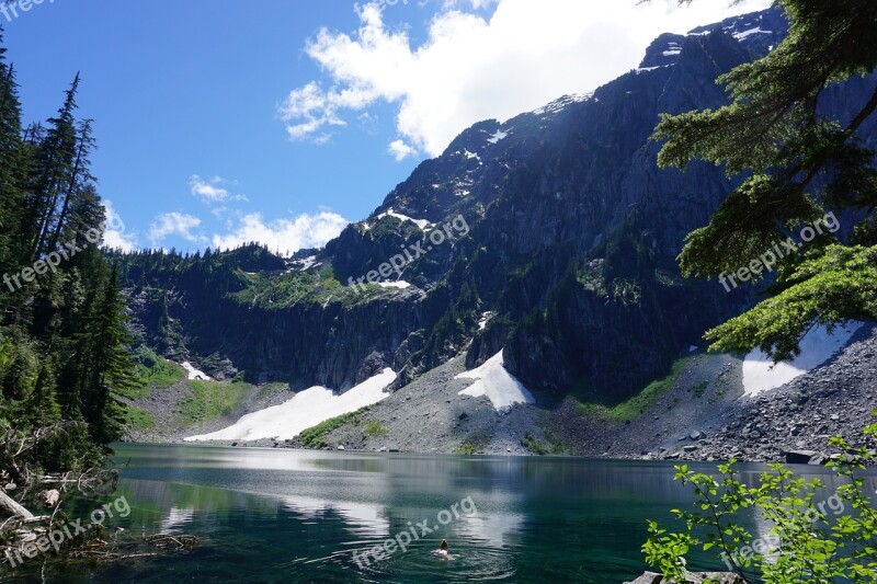 Mountain Lake Seattle Landscape Travel