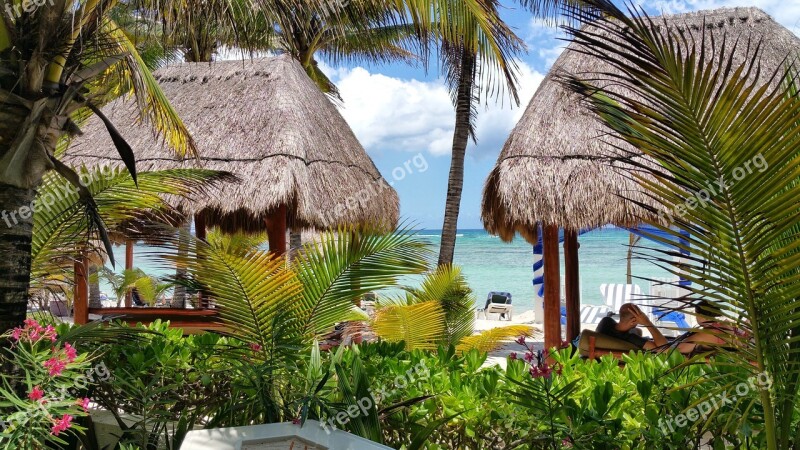 Beach Mexico Hotel Resort Thatch